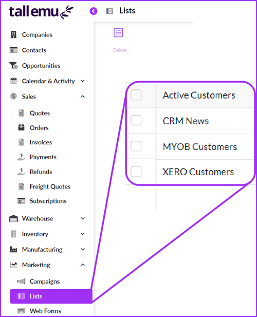 Use MYOB & Tall EMU CRM for Marketing